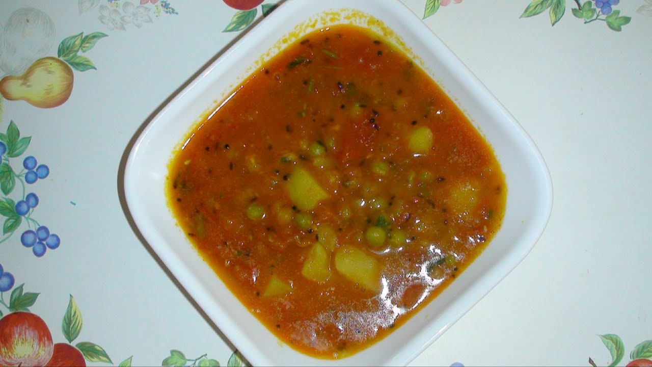 Pressure Cooker Aloo Matar Tamatar Curry Potato Peas Curry Recipe