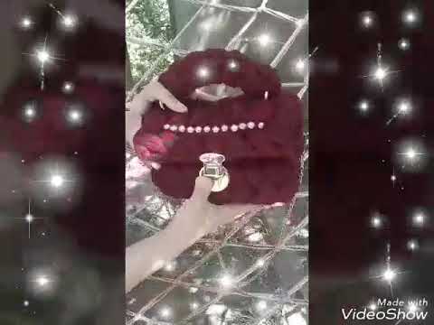 შინდისფერი ხელნაკეთი ჩანთა