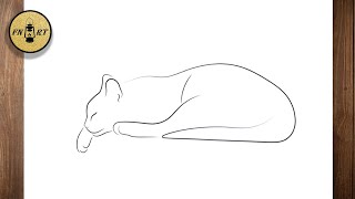 How to draw a cat sleeping easy step by step screenshot 3
