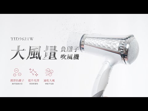 【TESCOM】TID962TW 大風量負離子吹風機 進階升級 新上市｜羅森資訊RAWSON｜CC字幕