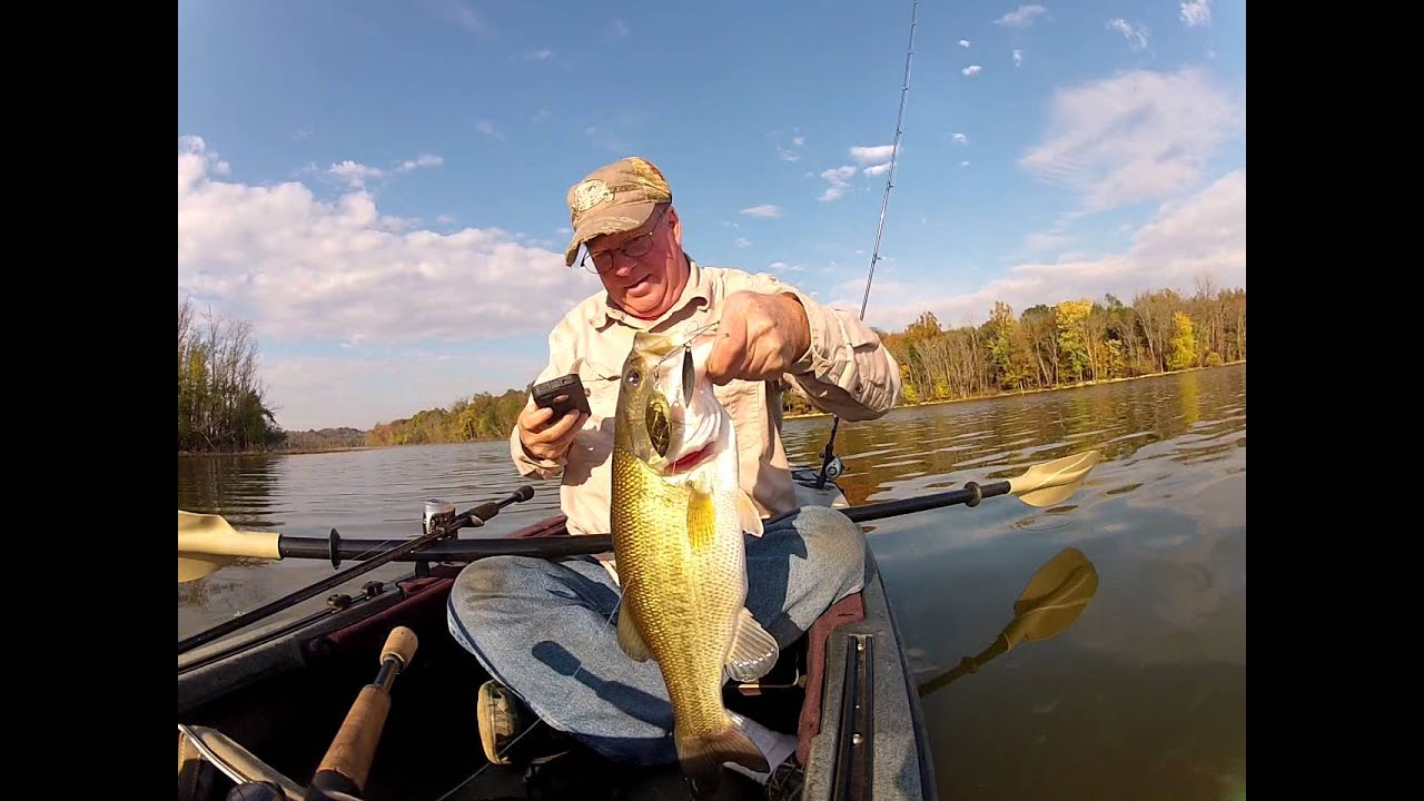Largemouth Bass on Spinner bait from kayak at Fall creek JPP