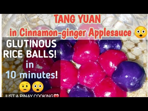 TANG YUAN (Glutinous Riceballs) in Cinnamon-ginger Applesauce | howtocook Tang Yuan in 10 minute