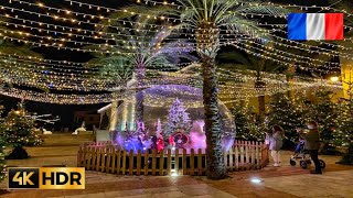 French Riviera Christmas Walk 🎄 - Wonderful Village in Southern France 4K Ultra HD Footage