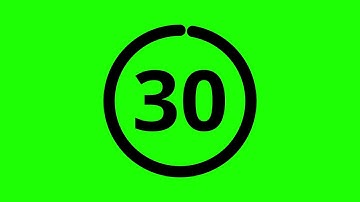 The Most Simplest 30 Seconds Green Screen Countdown Timer - No sound (Black Version)