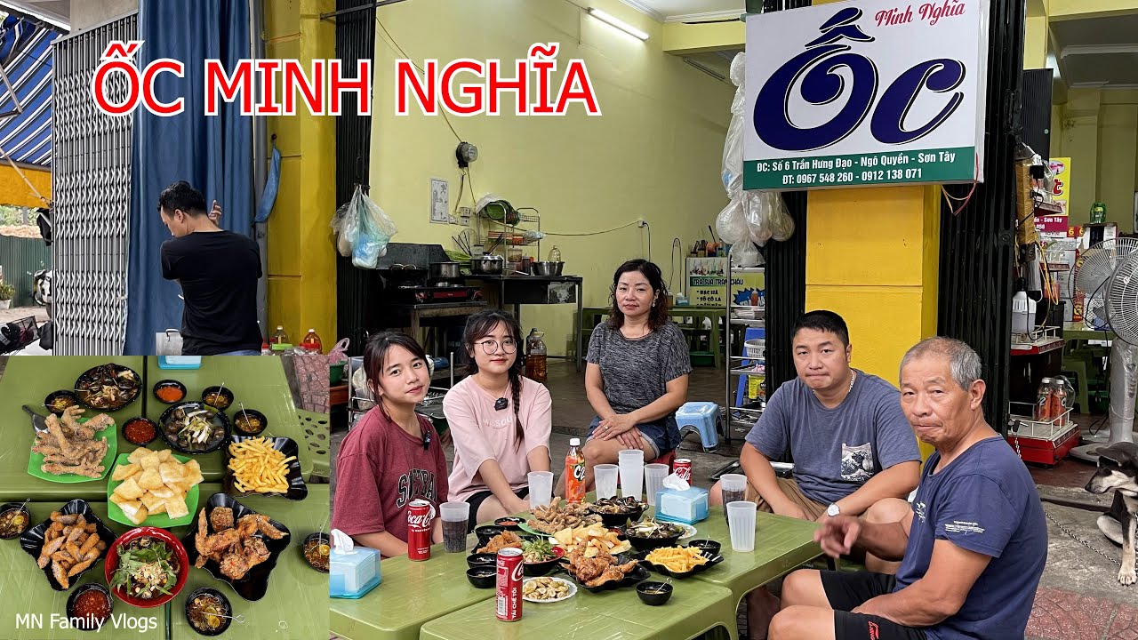 Ba Mẹ Con Hồng Anh và Thùy Giang Ăn Ốc Ở Quán Ốc Minh Nghĩa Sơn Tây - MN Family Vlogs