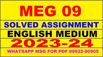 meg 09 solved assignment 2023-24 | meg 9 solved assignment in english 2024 | meg 9 2024
