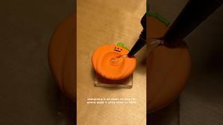 making a pumpkin worry stone 🎃 #polymerclay #clay #clayart #sculpting #shorts #shortvideo #fyp
