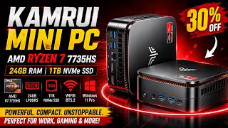 KAMRUI Ryzen 7 7735HS Mini PC Review 🔥 24GB RAM + 1TB SSD | Compact Gaming Beast!