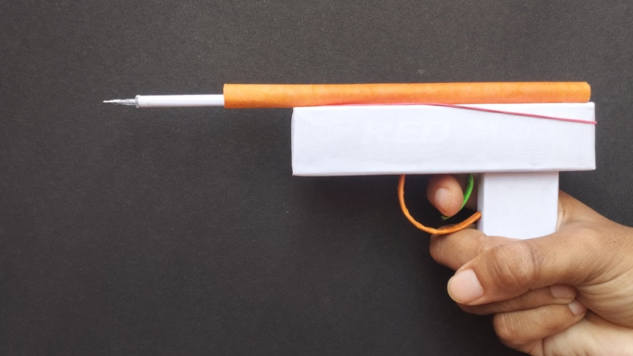 How to make powerful gun at home | DIY gun with toothpaste box - YouTube