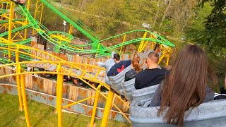 Rhino Coaster 4K On Ride POV - West Midland Safari Park
