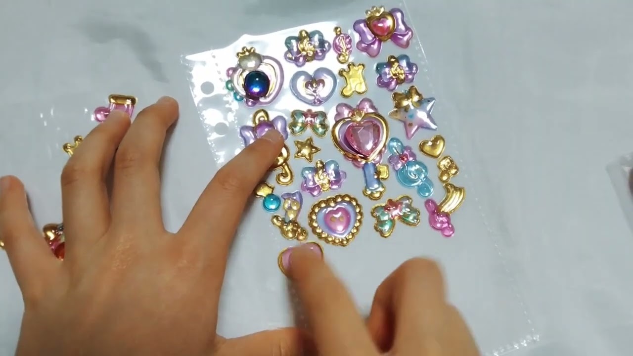 ボンボンドロップシール　超かわいいキャンティジェムシールを透明シール帳に貼ったよ②