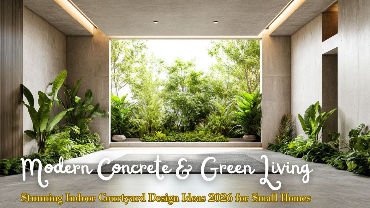 Потрясающие идеи дизайна внутренних двориков для небольших домов (2026 год), современный бетон и ...