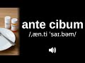 How to pronounce ante cibum (CORRECTLY!)