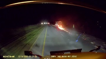 Semi-Truck Hits Another Truck on Side of the Interstate || ViralHog