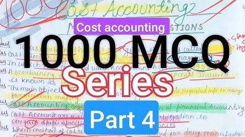 1000 MCQ SERIES | part 04|on cost accounting b.com 4th semester. Lucknow University.100th% relevant.