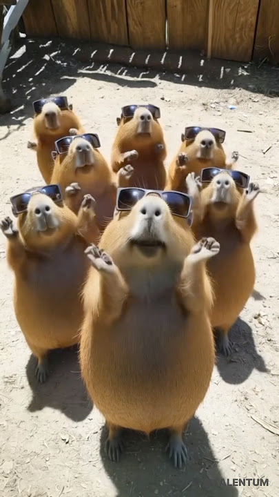 Capybaras love to eat so much that they are ready to sing and dance😂🤣 #capybara #aishorts
