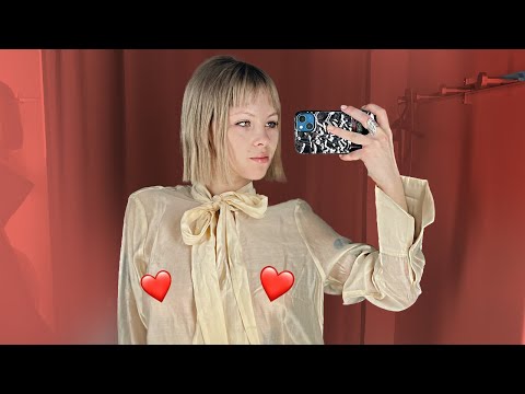 See Through Try On Haul transparent Shirt At Fitting Room With Inez | Ultra HD 4K