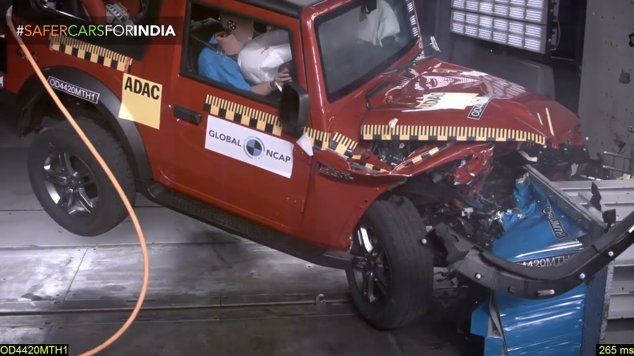 Mahindra Thar Crash Test😱| 4⭐ Safety Rating in Global NCAP🤩😍