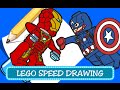 Speed Drawing - Coloring Pages / Disegni da Colorare - LEGO Captain America e Ironman - Civil War