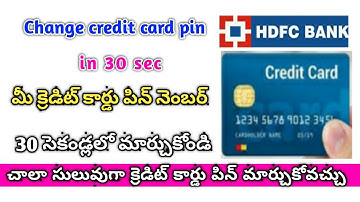 hdfc credit card pin generation telugu | hdfc credit card pin change
