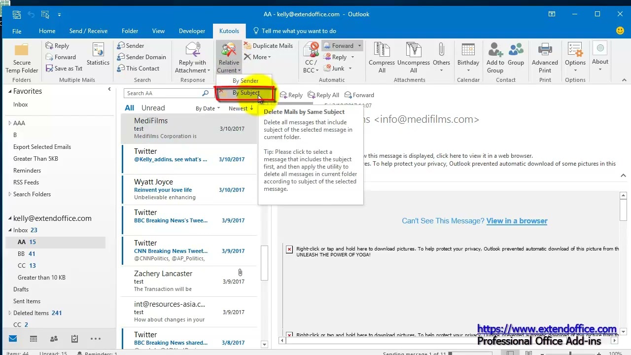 Delete All Emails With Same Subject In Outlook YouTube