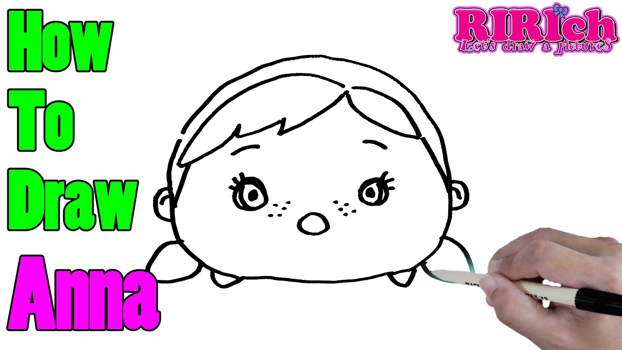 How To Draw Easy Anna アナのツムの簡単な描き方 ディズニーツムツムdisney Tsum Tsumの絵やイラストの簡単な描き方 Youtube