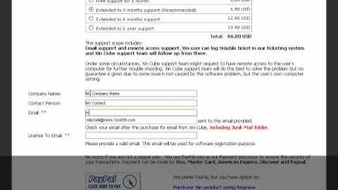 Purchase Xin Inventory with Credit Card / Debit Card in Paypal Payment page