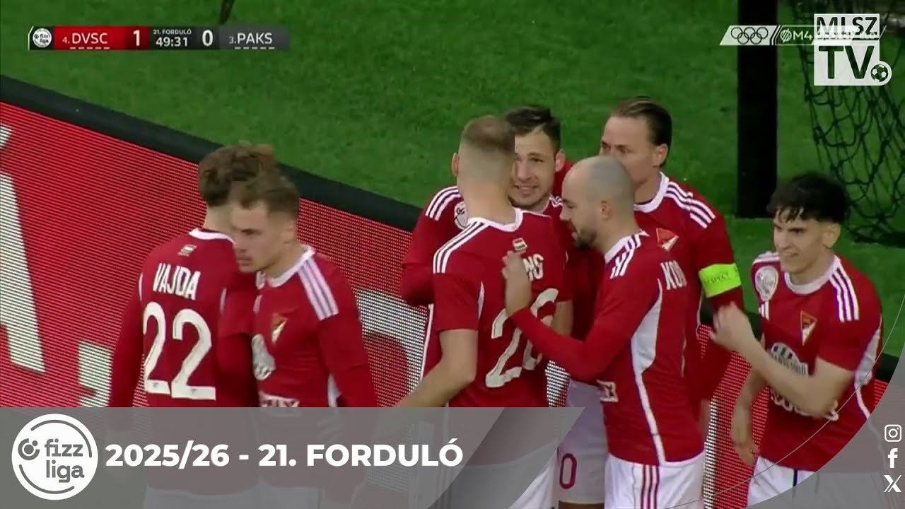 DVSC – Paksi FC | 1-0 | (0-0) | Fizz Liga | 21. forduló | MLSZTV