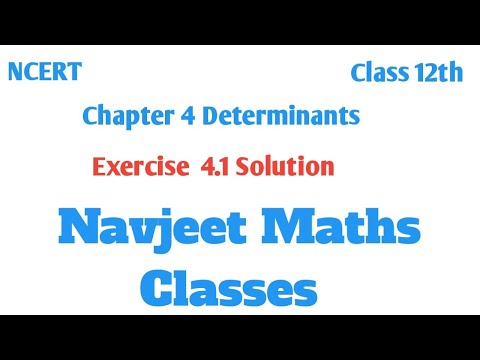 Ncert maths class 12 chapter 4 Determinants Exercise 4.1 Solution - YouTube
