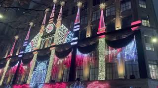 Window show/2021 Christmas lights at Saks 5th avenue NY