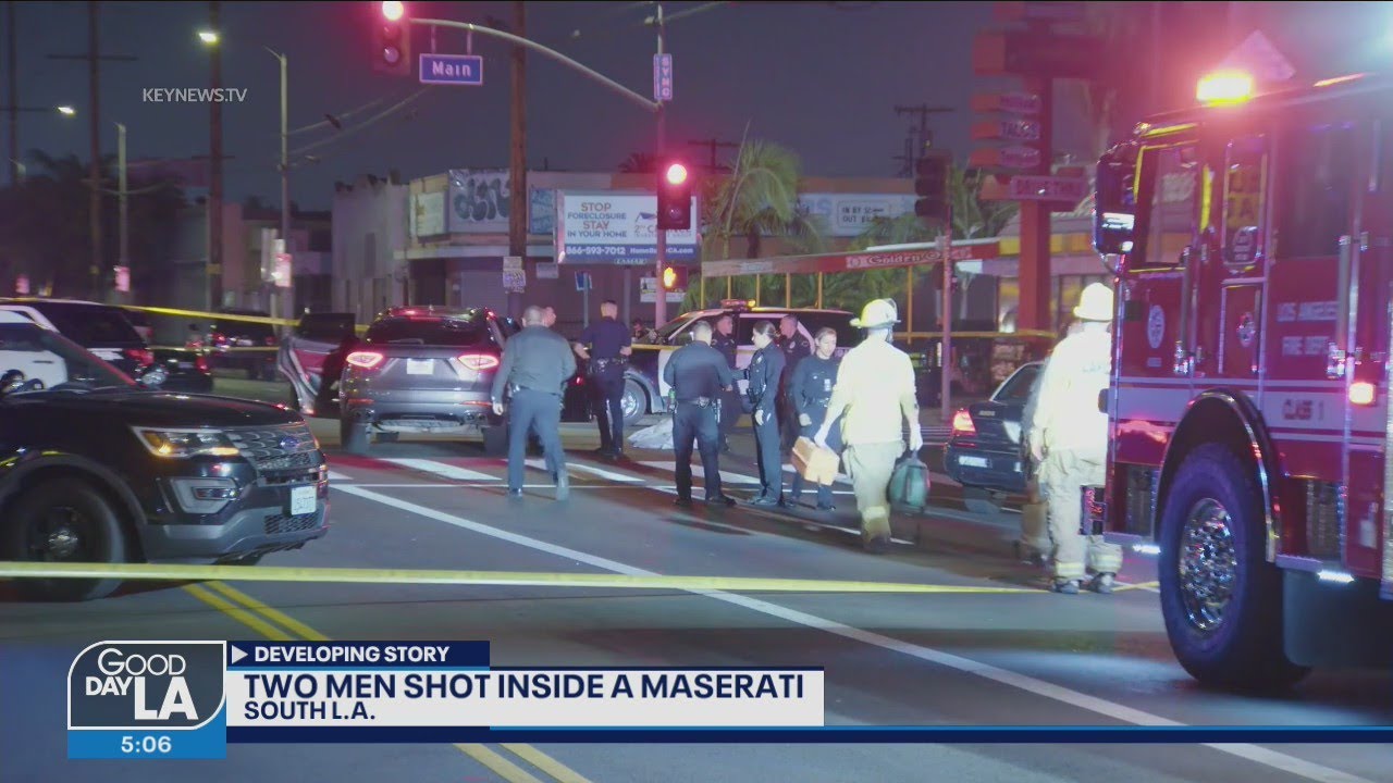 2 men shot inside Maserati in South LA - YouTube