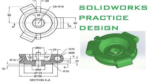 Solidworks practice design (Revolve , Circular Pattern , Extrude)