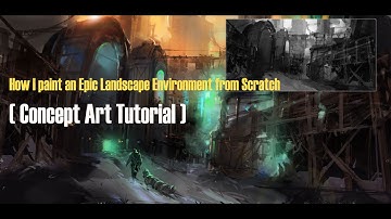 How I paint an Epic Landscape Environment from Scratch  Concept Art Tutorial.