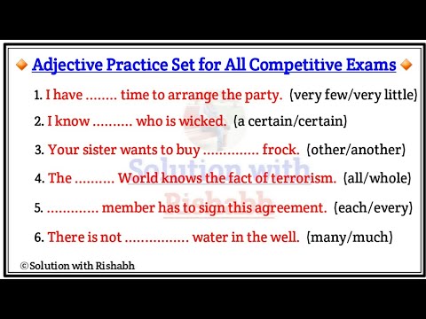 Fill in the blanks with appropriate Adjectives | Fill in the blanks| Fill in the blanks Practice Set