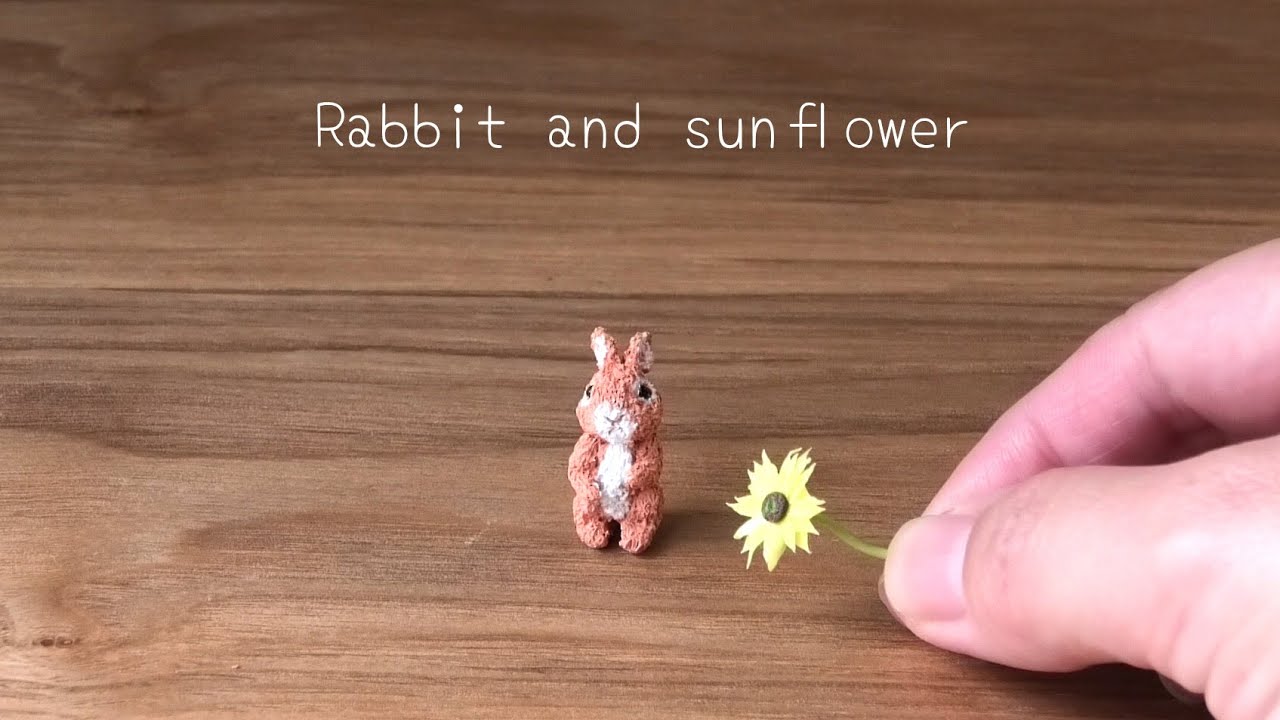 樹脂粘土で作る 指のりうさぎとヒマワリ DIY Clay Finger riding
