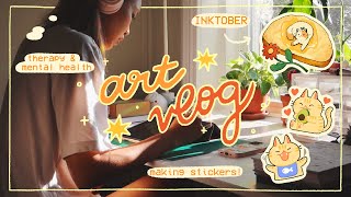 ARTIST VLOG ✿ 09 talking therapy, artistic growth, and making cat stickers for my bff's birthday 💝 by made by malin 7,898 views 2 years ago 17 minutes