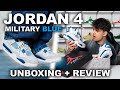 Wow ist der gut  jordan 4 military blue 2024  unboxing  review  on feet