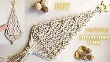 DIY macrame Christmas tree tutorial, make your own Christmas decor, only square knot for beginners