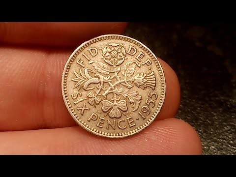 UK 1955 SIXPENCE COIN VALUE - United Kingdom Queen Elizabeth II Sixpence 1955 Coin