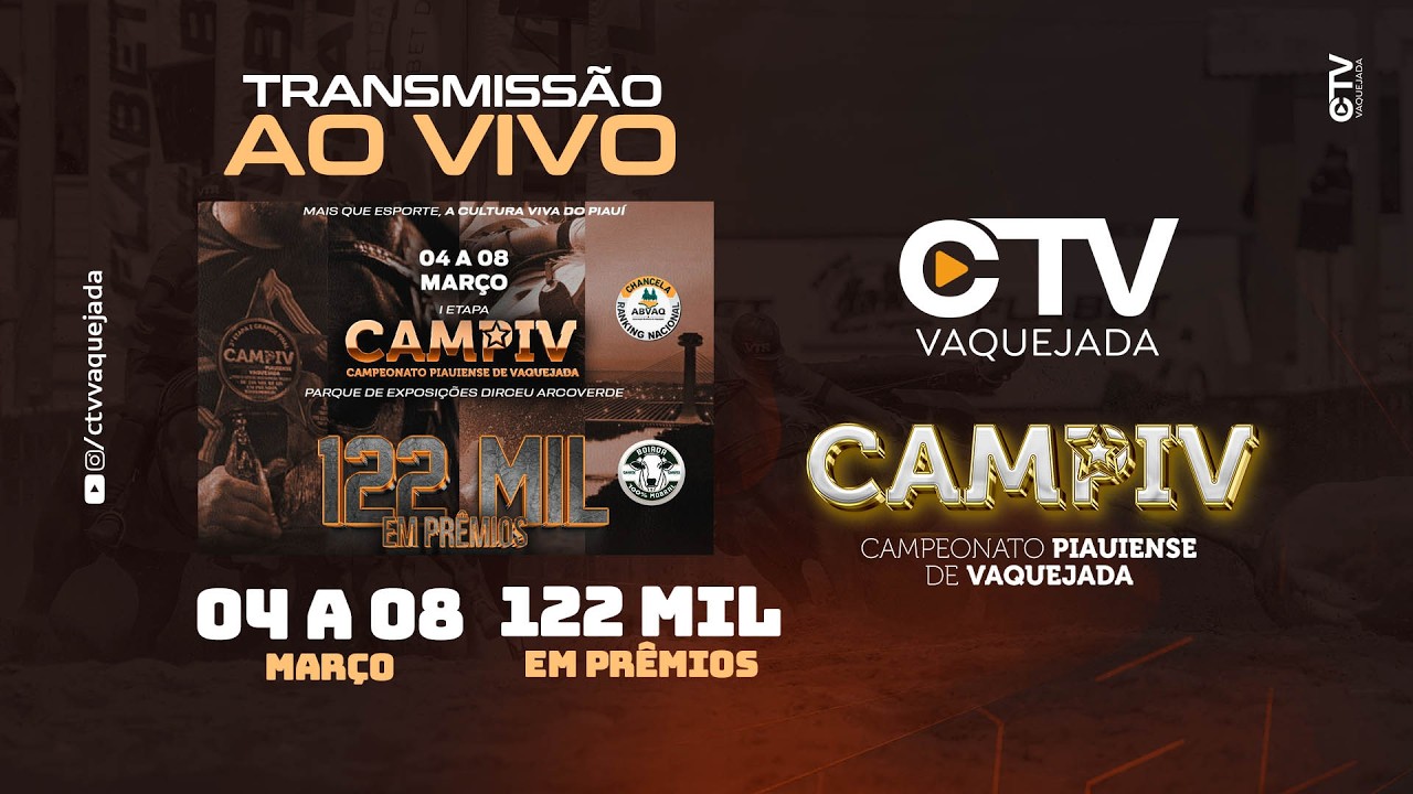 VAQUEJADA AO VIVO | I ETAPA CAMPIV - CAMPEONATO PIAUIENSE DE VAQUEJADA 2026 -  TERESINA - PI
