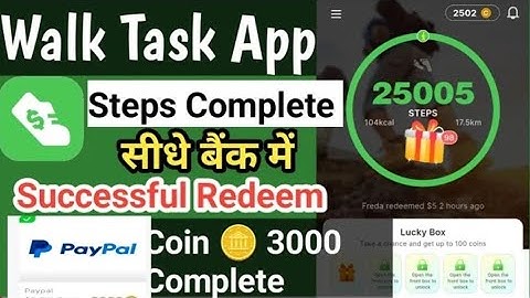 Walk Task App Successful Redeem | WalkTask App Steps Completed | Walk TaskApp Real Or Fake