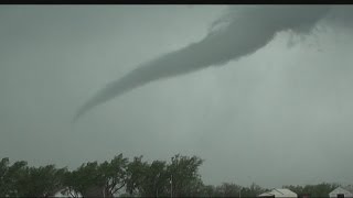 TV station crew forced to take cover during tornado