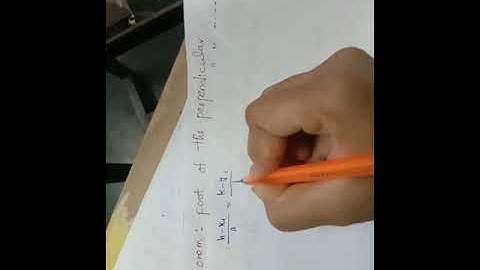 Foot of the perpendicular theorem inter maths 1B