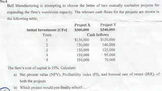 Net Present value &amp; Internal Rate of Return 