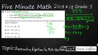 5th Grade STAAR Practice Representing Equations for Multi-step Problems (5.4B - #6)
