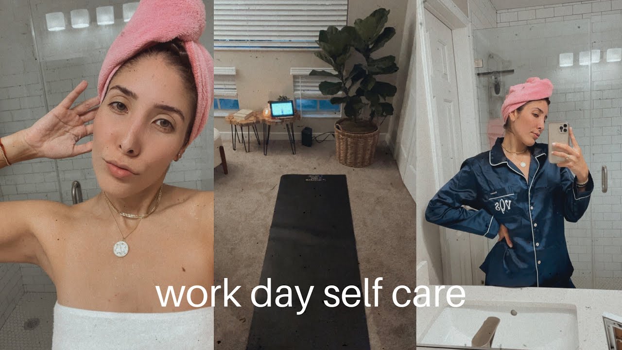 work day self care- hair mask, summer fridays face mask, the pilates class at home VLOG