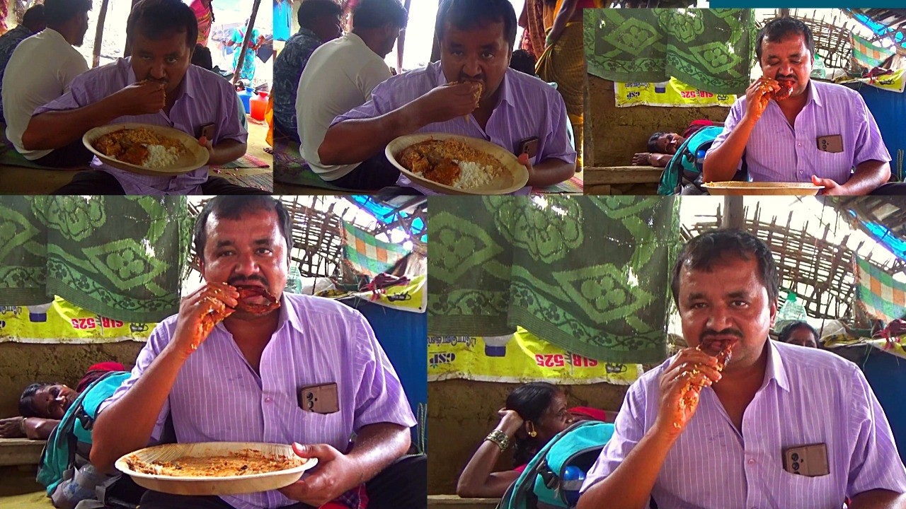 Hogenakkal Fish Gravy and Fish Fry Eating| Tasty Fish Kulambu and Fish Fry.