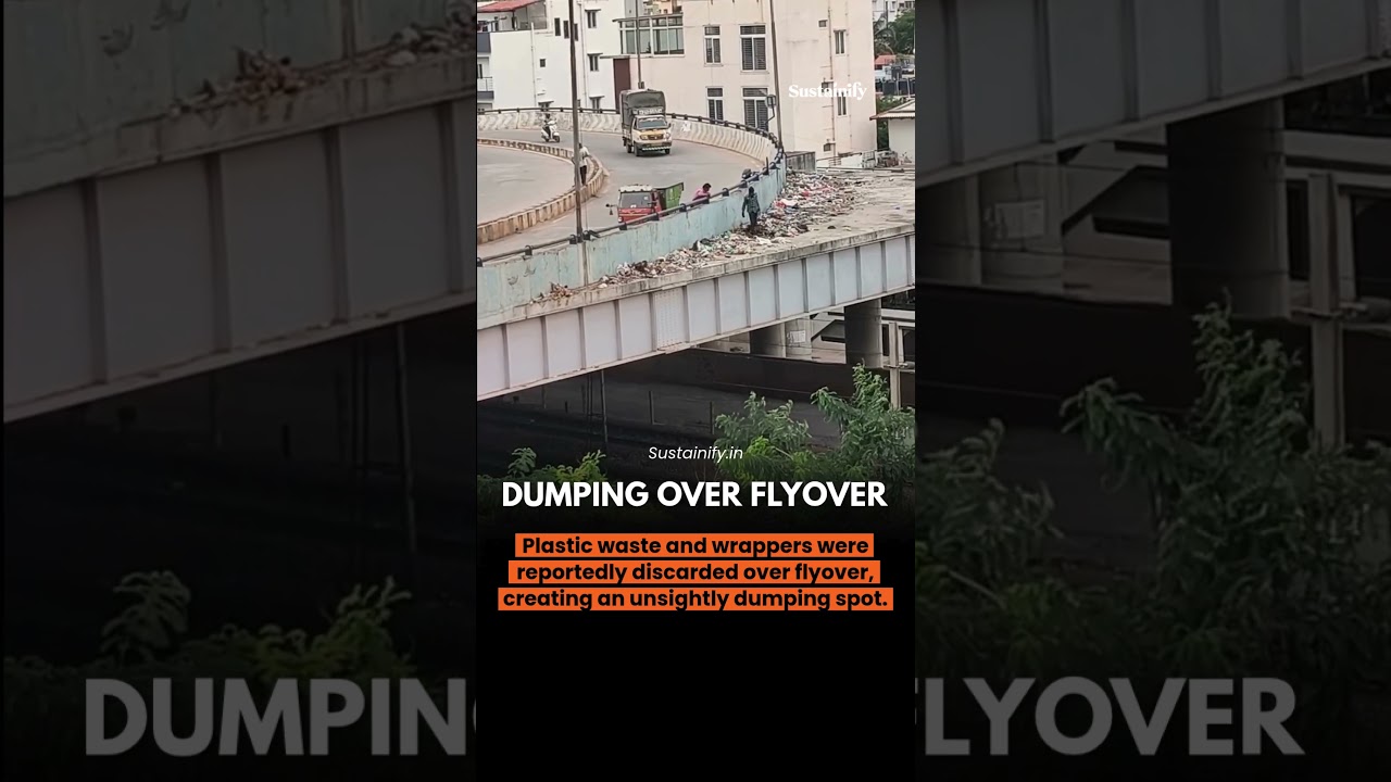A flyover is built to connect people not collect garbage. 💔 #cleanindia #travel #sustainify