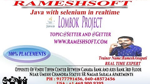 RAMESHSOFT||LOMBOK @SETTER AND @GETTER ANNOTATIONS||LOMBOK PROJECT