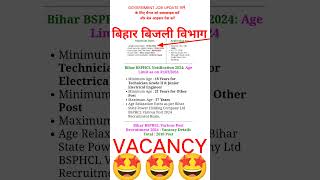 Bihar Bsphcl बजल वभग New Vacancy 2024 Bsphcl Recruitment 2024 Age Salary Syllabus 2024